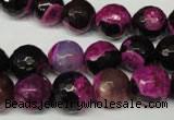 CAG2264 15.5 inches 12mm faceted round fire crackle agate beads