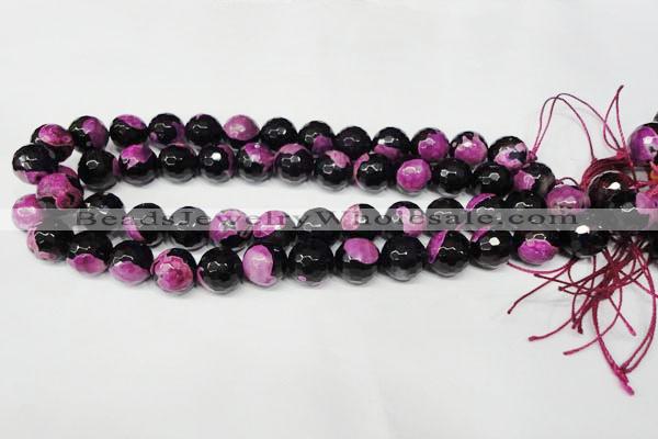 CAG2266 15.5 inches 16mm faceted round fire crackle agate beads