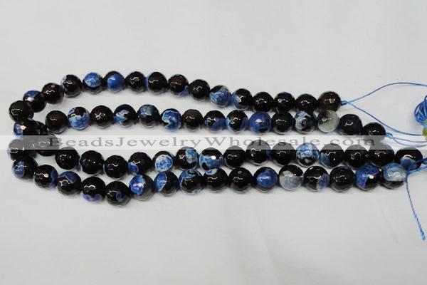 CAG2273 15.5 inches 10mm faceted round fire crackle agate beads