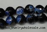 CAG2276 15.5 inches 16mm faceted round fire crackle agate beads