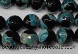 CAG2285 15.5 inches 14mm faceted round fire crackle agate beads