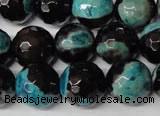 CAG2287 15.5 inches 18mm faceted round fire crackle agate beads