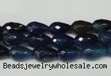 CAG2301 15.5 inches 8*12mm faceted teardrop agate gemstone beads