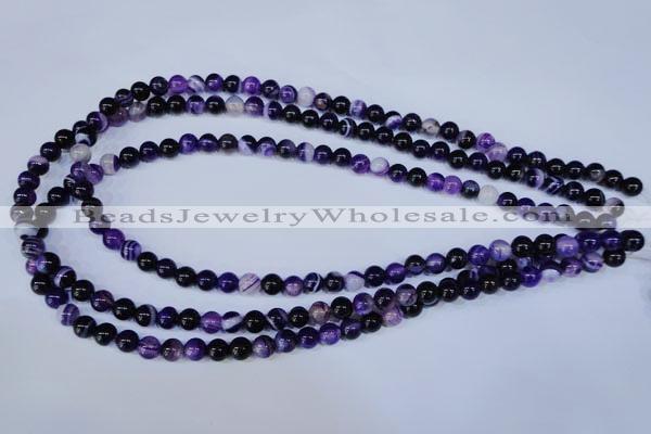 CAG2331 15.5 inches 6mm round violet line agate beads wholesale