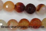 CAG2385 15.5 inches 14mm faceted round red agate beads wholesale