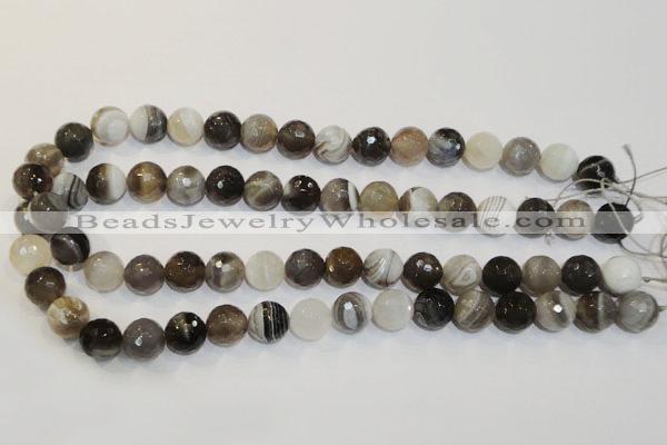 CAG2424 15.5 inches 12mm faceted round Chinese botswana agate beads