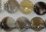 CAG2437 15.5 inches 16mm flat round Chinese botswana agate beads