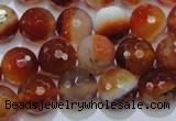 CAG2704 15.5 inches 12mm faceted round red line agate beads