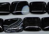 CAG2956 15.5 inches 15*20mm rectangle black line agate beads