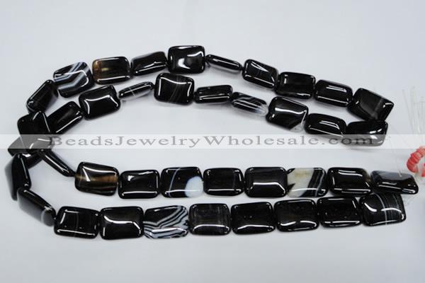 CAG2956 15.5 inches 15*20mm rectangle black line agate beads