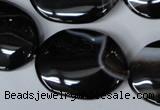 CAG3007 15.5 inches 22*30mm oval black line agate beads