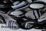 CAG3016 15.5 inches 10*20mm marquise black line agate beads