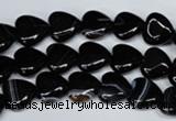 CAG3050 15.5 inches 10*10mm heart black line agate beads