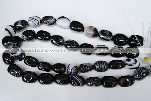 CAG3065 15.5 inches 15*20mm nuggets black line agate beads