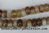 CAG3120 15.5 inches 6*10mm rondelle brown line agate beads