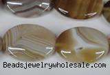 CAG3135 15.5 inches 18*25mm oval brown line agate beads