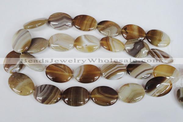 CAG3136 15.5 inches 22*30mm oval brown line agate beads