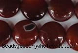 CAG3189 15.5 inches 18mm flat round red line agate beads