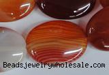 CAG3197 15.5 inches 22*30mm oval red line agate beads