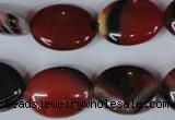 CAG3204 15.5 inches 15*20mm oval red line agate beads