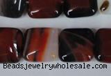 CAG3248 15.5 inches 16*16mm square red line agate beads