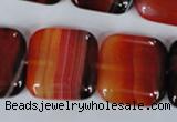 CAG3250 15.5 inches 22*22mm square red line agate beads