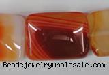 CAG3257 15.5 inches 22*30mm rectangle red line agate beads