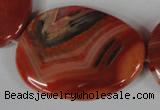 CAG3270 15.5 inches 28*40mm freeform red line agate beads