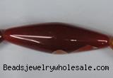 CAG3278 15.5 inches 20*60mm rice red line agate beads