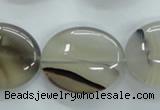 CAG3326 15.5 inches 20*30mm oval natural grey agate beads