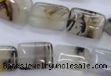 CAG3343 15.5 inches 13*18mm rectangle natural grey agate beads