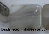 CAG3348 15.5 inches 30*40mm rectangle natural grey agate beads