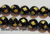 CAG3362 15.5 inches 8mm carved round black agate beads wholesale