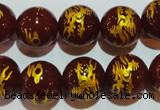 CAG3413 15.5 inches 18mm carved round red agate beads wholesale