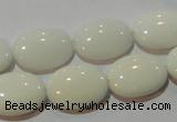 CAG3432 15.5 inches 13*18mm oval white agate gemstone beads