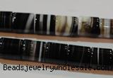 CAG3510 15.5 inches 11*13mm column brown line agate beads