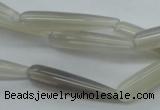 CAG3562 15.5 inches 6*30mm teardrop grey agate gemstone beads