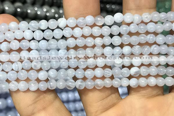 CAG3576 15.5 inches 4mm round blue lace agate beads wholesale