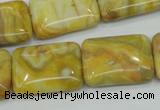 CAG3624 15.5 inches 18*25mm rectangle yellow crazy lace agate beads