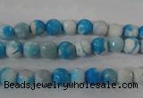 CAG3871 15.5 inches 6mm faceted round fire crackle agate beads