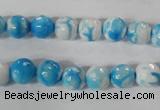 CAG3872 15.5 inches 8mm faceted round fire crackle agate beads