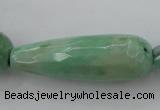 CAG3922 15.5 inches 10*30mm faceted teardrop green grass agate beads