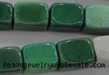 CAG3925 15.5 inches 13*18mm cuboid green grass agate beads