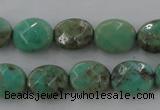 CAG3930 15.5 inches 8*10mm faceted oval green grass agate beads