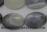 CAG3975 15.5 inches 18*25mm faceted oval grey botswana agate beads