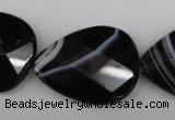 CAG4030 15.5 inches 15*20mm faceted flat teardrop black agate beads