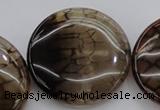 CAG4069 15.5 inches 40mm flat round dragon veins agate beads