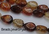 CAG4078 15.5 inches 6*8mm flat teardrop dragon veins agate beads