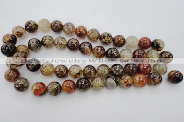 CAG4115 15.5 inches 16mm round dragon veins agate beads