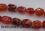 CAG4175 15.5 inches 9*12mm faceted nuggets natural fire agate beads